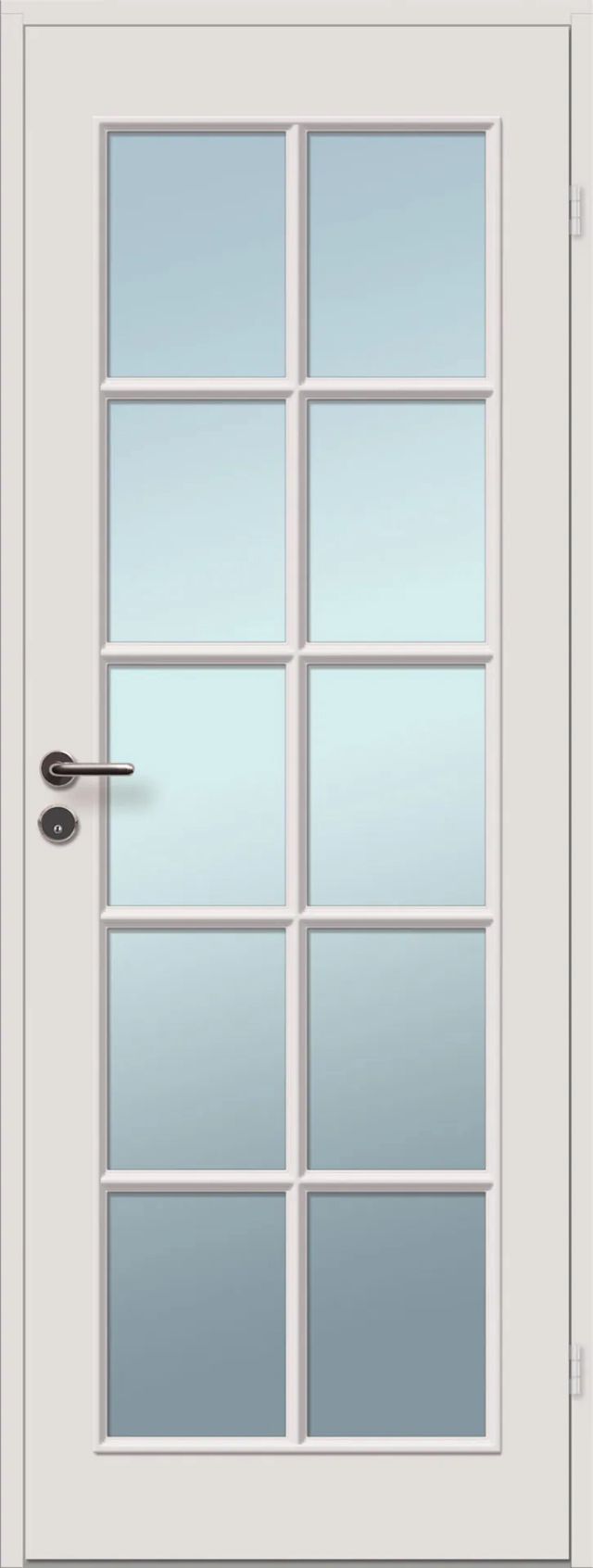 Innerdörr Iris glas 990x2090mm vändbar vitmålad, exkl karm