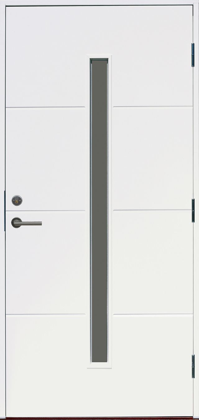 Ytterdörr Kaski Åre 890x2090mm höger vit glas crepi AB 6222