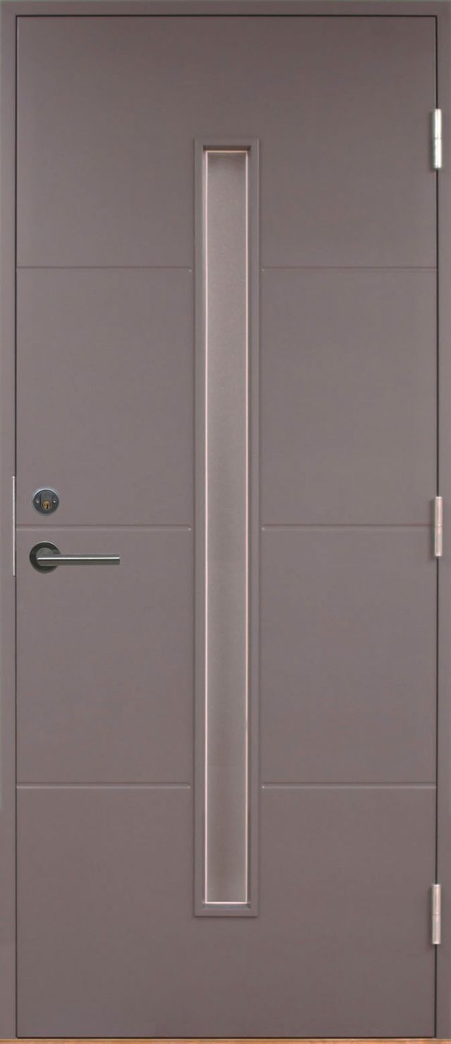 Ytterdörr Kaski Åre 890x2090mm höger grå glas crepi AB 6222