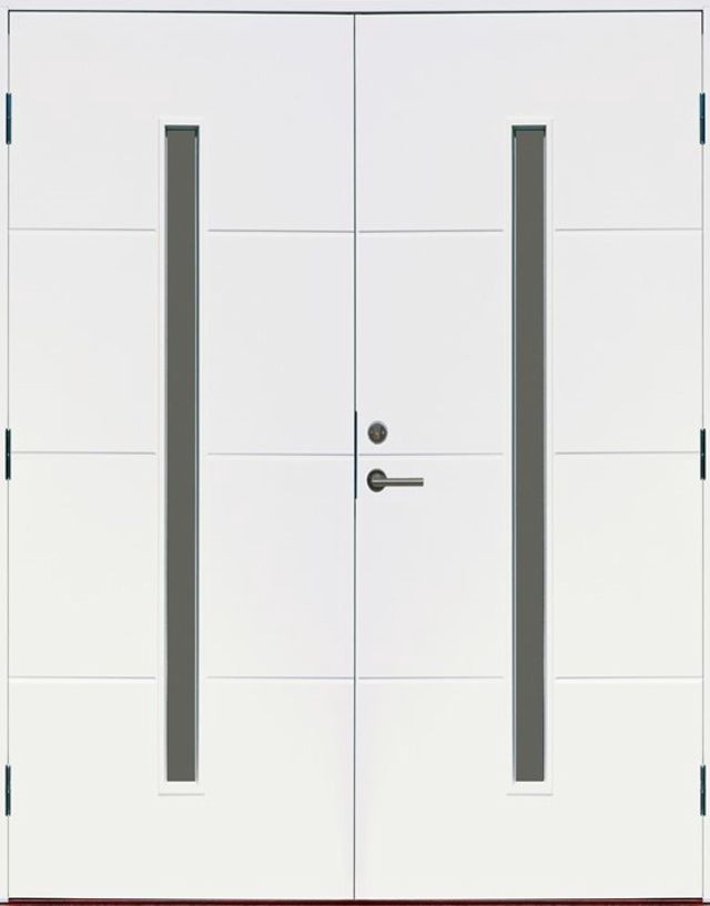 Parytterdörr Kaski Åre 1390x2090mm höger vit frostat AB 6222