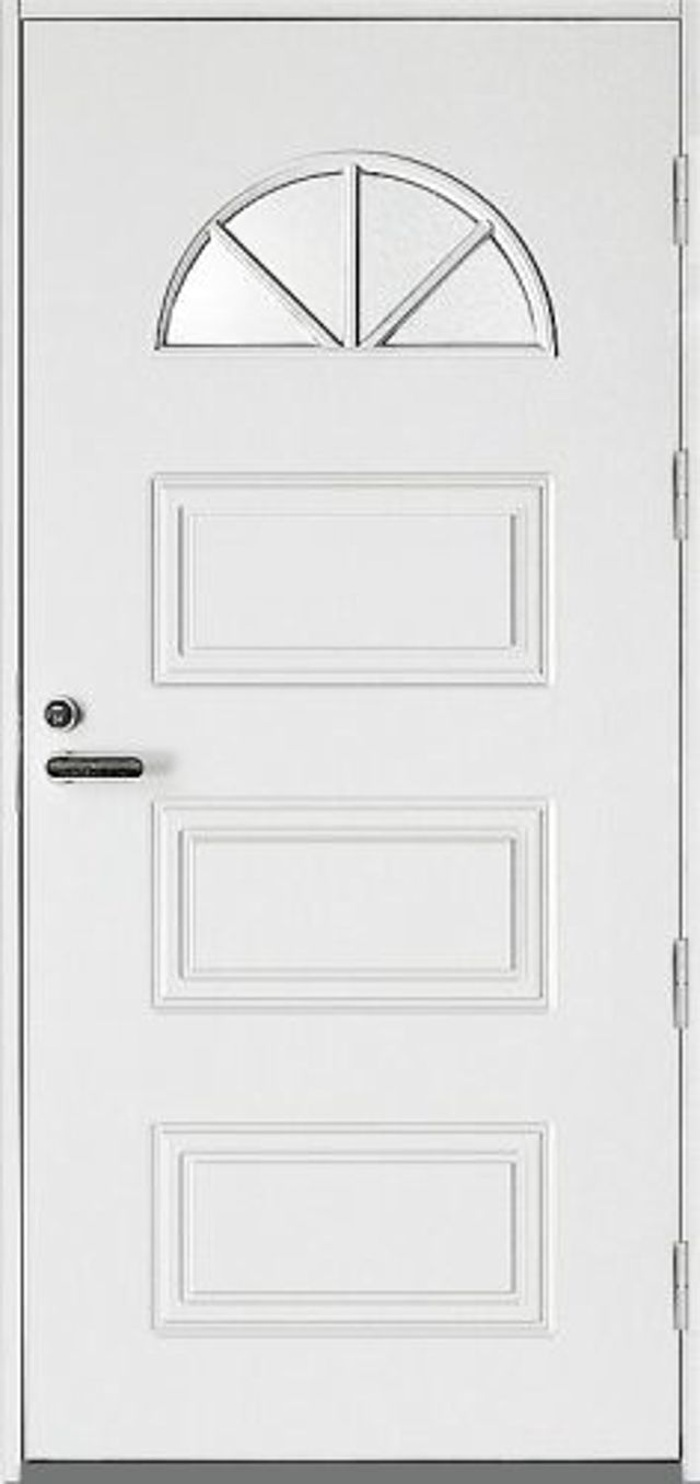 Ytterdörr Kaski Classic Gävle 990x2090mm vänster vit klarglas AB 6222