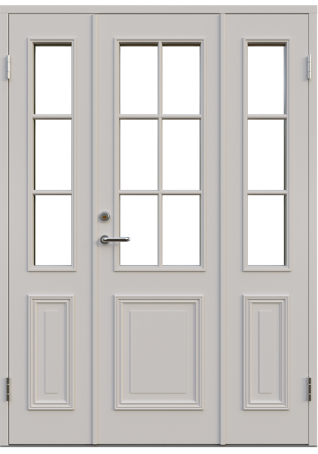 Parytterdörr Leksandsdörren Norsbro glas 1388x1980mm höger gångdörr vit klarglas AB 7421