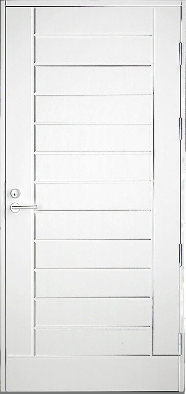 Ytterdörr Kaski Classic Piteå 890x1990mm höger vit tät AB 6222