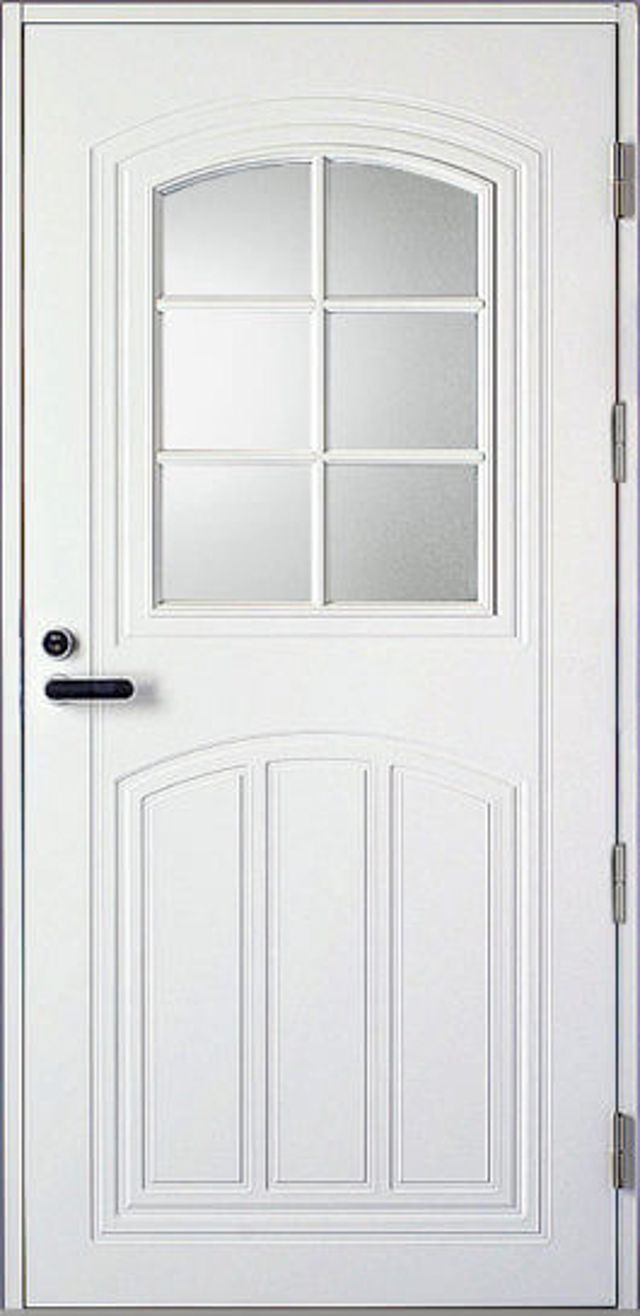 Ytterdörr Kaski Classic Rättvik 890x1990mm höger vit klarglas AB 6222