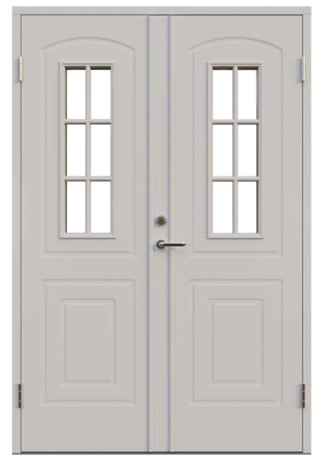 Parytterdörr Leksandsdörren Västanvik glas 1388x1980mm höger gångdörr vit klarglas AB 7421