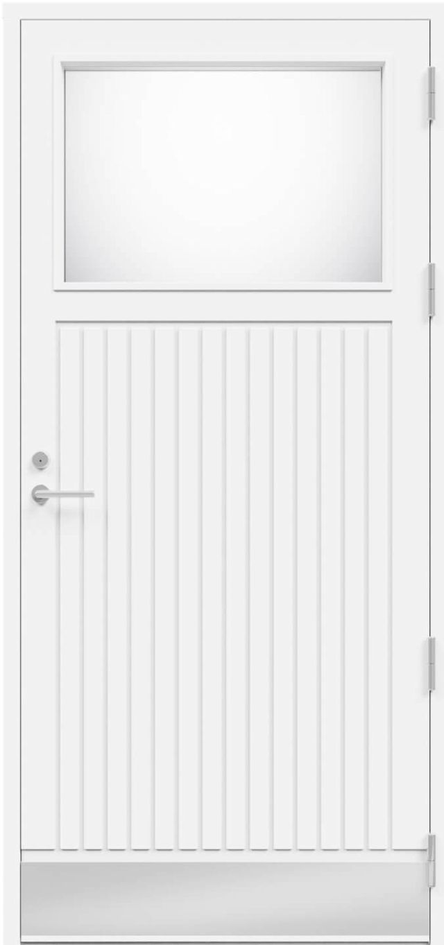 Ytterdörr Kaski Classic Västerås 990x2090mm vänster vit klarglas AB 6222