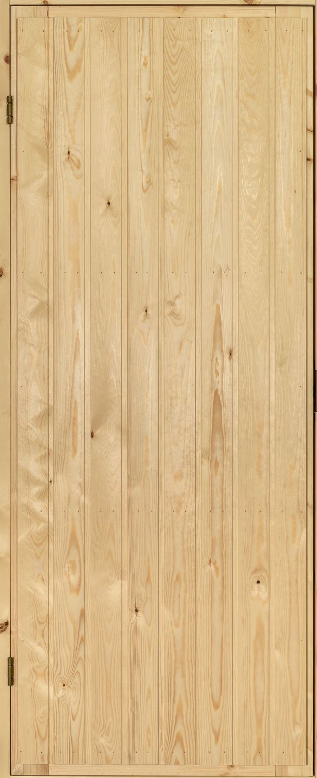 Bastudörr Kaski Eckerö 690x1890mm vänster obehandlad furupanel