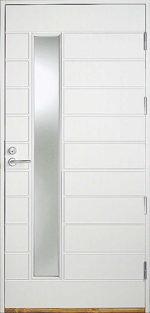 Ytterdörr Kaski Classic Helsingborg 990x2090mm vänster vit klarglas AB 6222