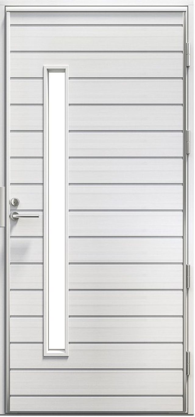 Ytterdörr Kaski Helsingfors 890x1990mm höger laserad klarglas AB 9430