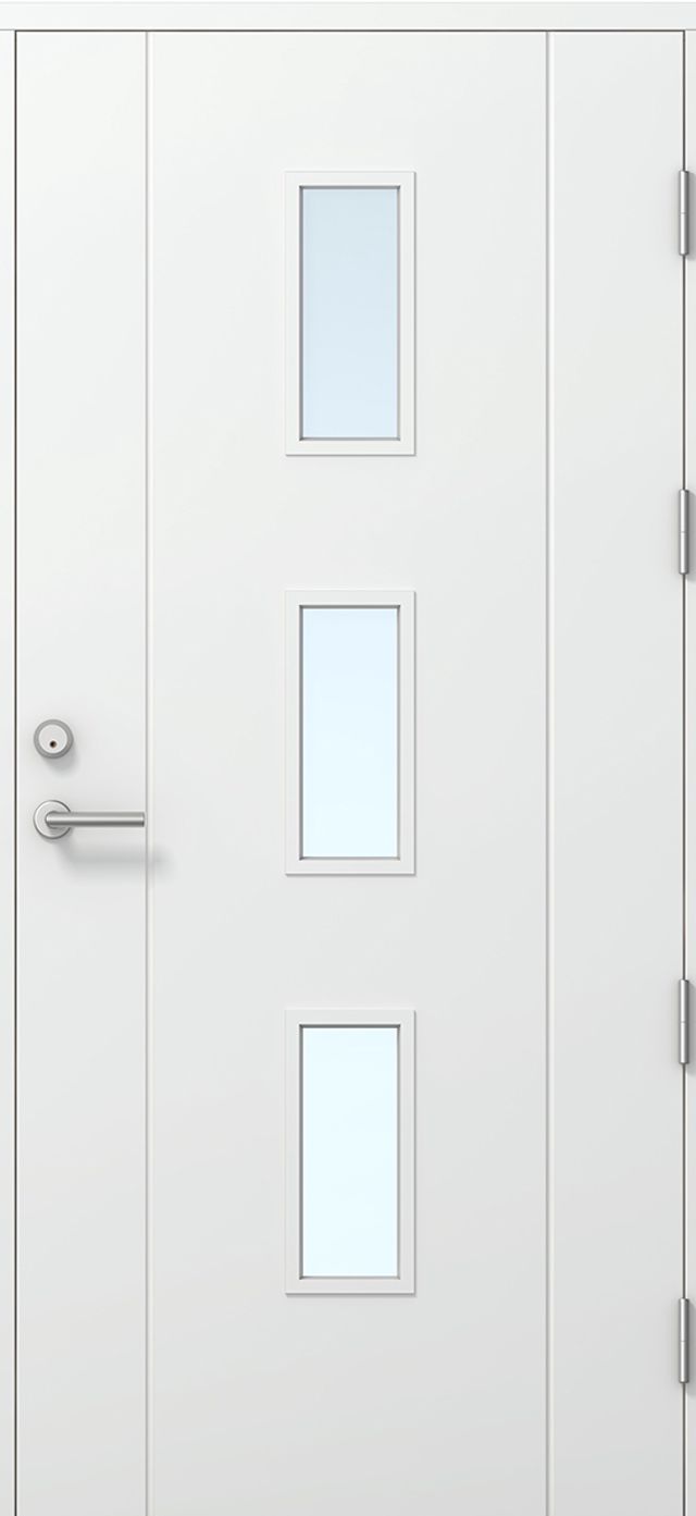 Ytterdörr Kaski Classic Luleå 990x2090mm vänster vit klarglas AB 6222