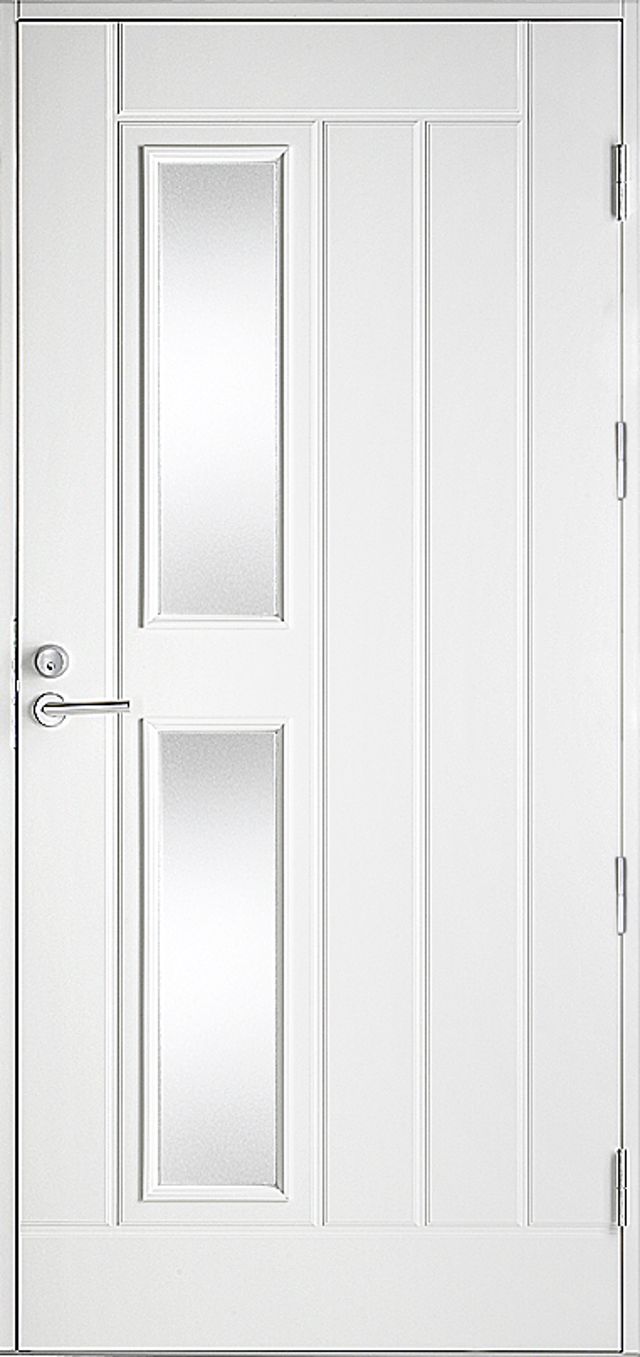 Ytterdörr Kaski Classic Östersund 990x2090mm vänster vit klarglas AB 6222