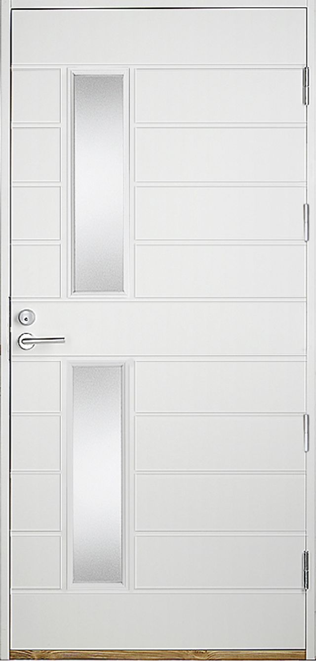 Ytterdörr Kaski Classic Ystad 990x2090mm vänster vit klarglas AB 6222