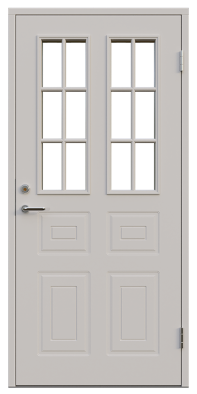 Ytterdörr Leksandsdörren Åsleden glas 988x2080mm vänster vit klarglas AB 7421
