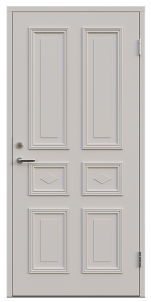 Ytterdörr Leksandsdörren Edshult tät 988x2080mm vänster vit AB 7421