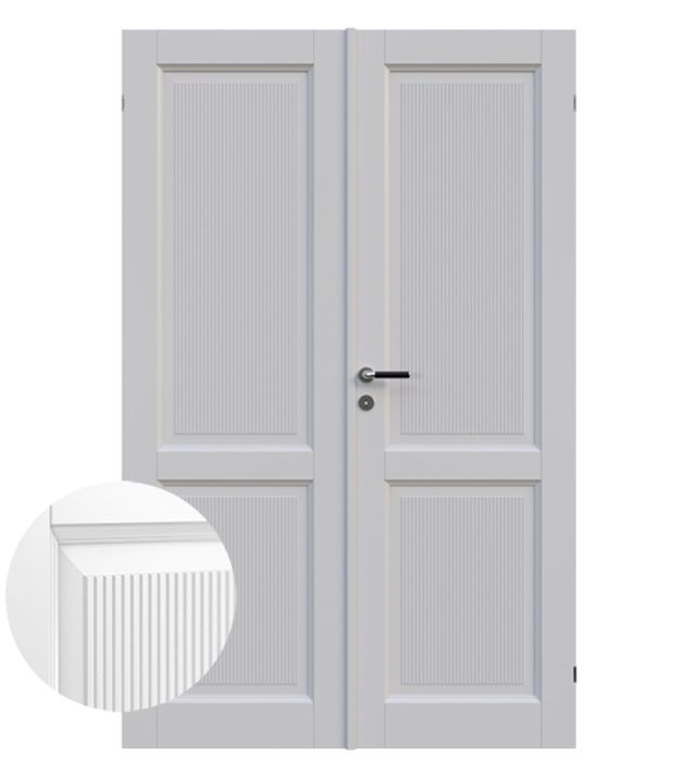 Parinnerdörr idre 2 1490x2090mm vänster gångdörr vitmålad, exkl karm