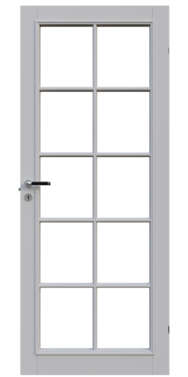 Innerdörr Leksand 1 glas 990x2090mm vändbar vitmålad, exkl karm