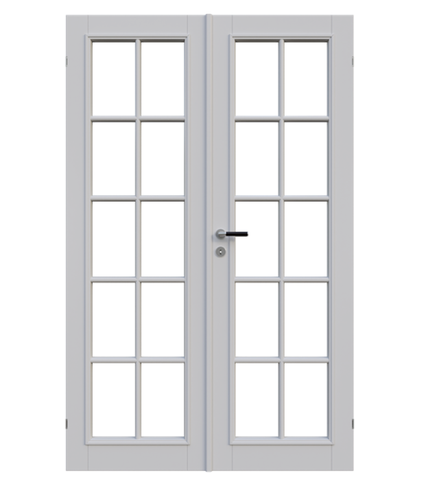 Parinnerdörr Leksand 1 glas 1590x2090mm höger gångdörr vitmålad, exkl karm