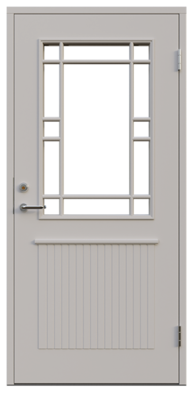 Ytterdörr Leksandsdörren Källberget glas 888x1980mm höger vit klarglas AB 7421