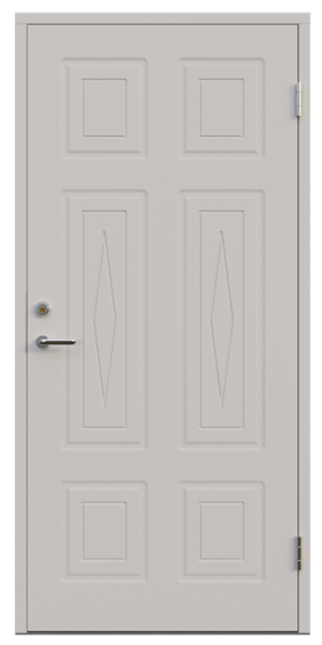Ytterdörr Leksandsdörren Kullsbjörken tät 888x1980mm höger vit AB 7421