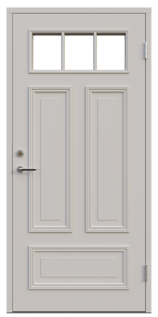 Ytterdörr Leksandsdörren Lummerhöjden glas 888x1980mm höger vit klarglas AB 7421