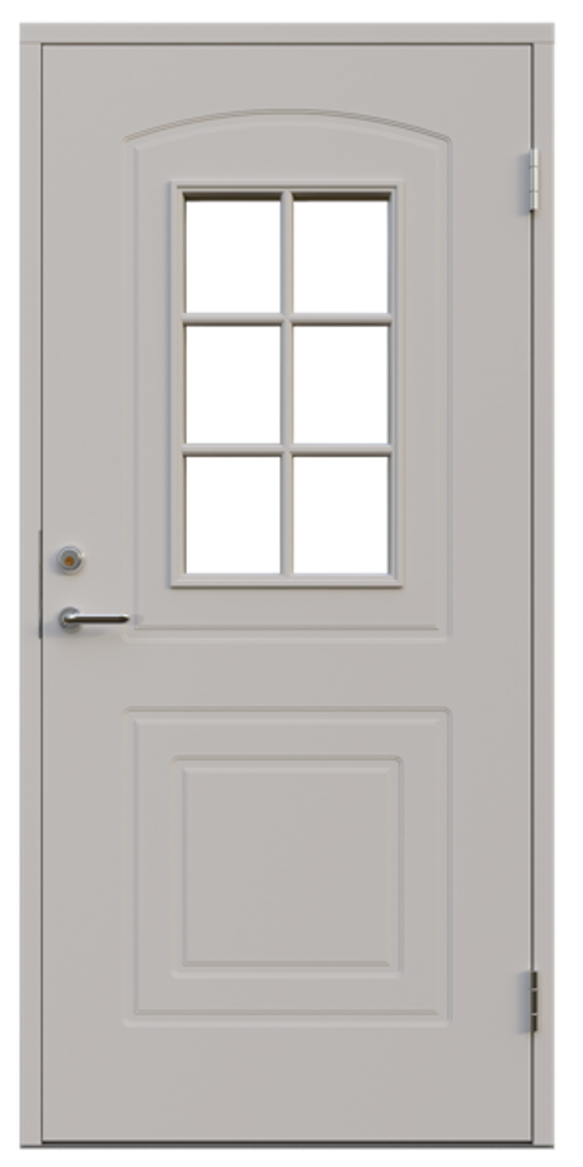Ytterdörr Leksandsdörren Västanvik glas 988x2080mm vänster vit klarglas AB 7421