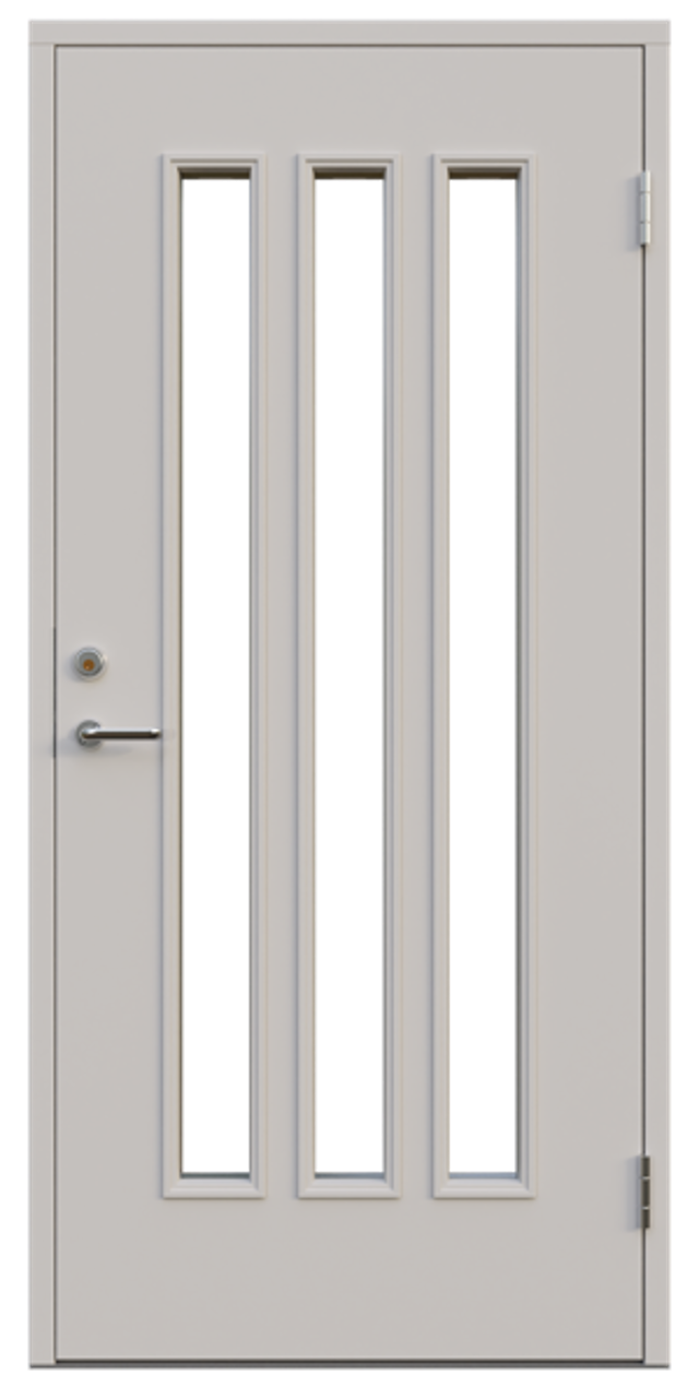 Ytterdörr Leksandsdörren Rexbo glas 888x1980mm höger vit klarglas AB 7421