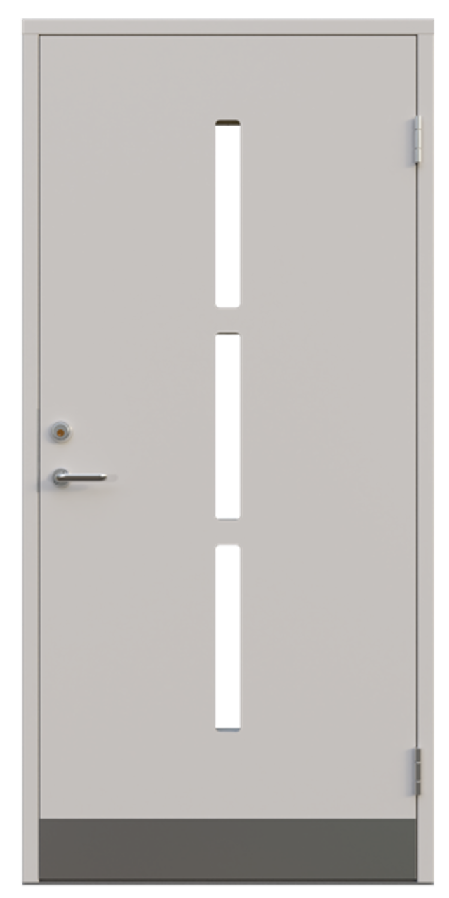 Ytterdörr Leksandsdörren Romma glas 888x1980mm höger vit klarglas AB 7421
