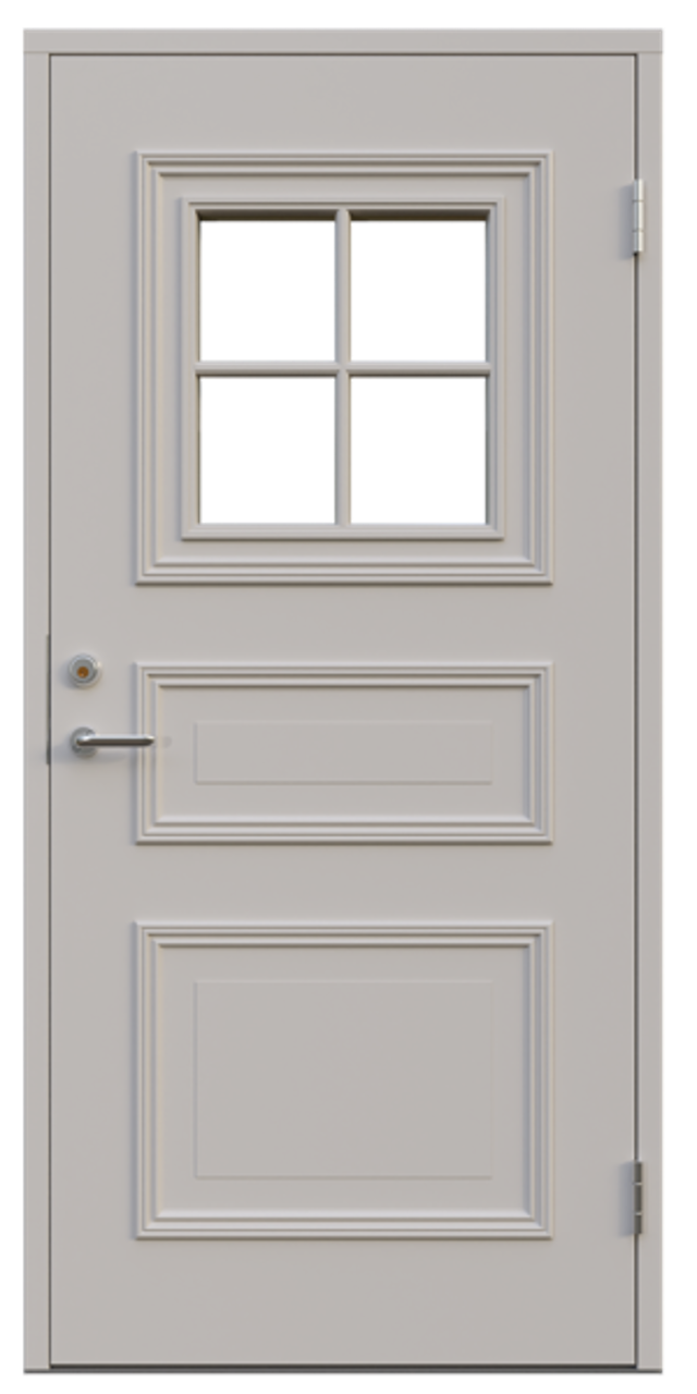 Ytterdörr Leksandsdörren Rönnäs glas 888x1980mm höger vit klarglas AB 7421