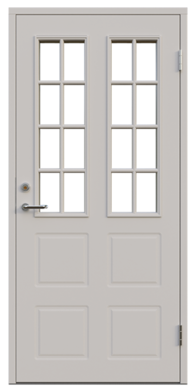 Ytterdörr Leksandsdörren Styrsjöbo glas 988x2080mm vänster vit klarglas AB 7421