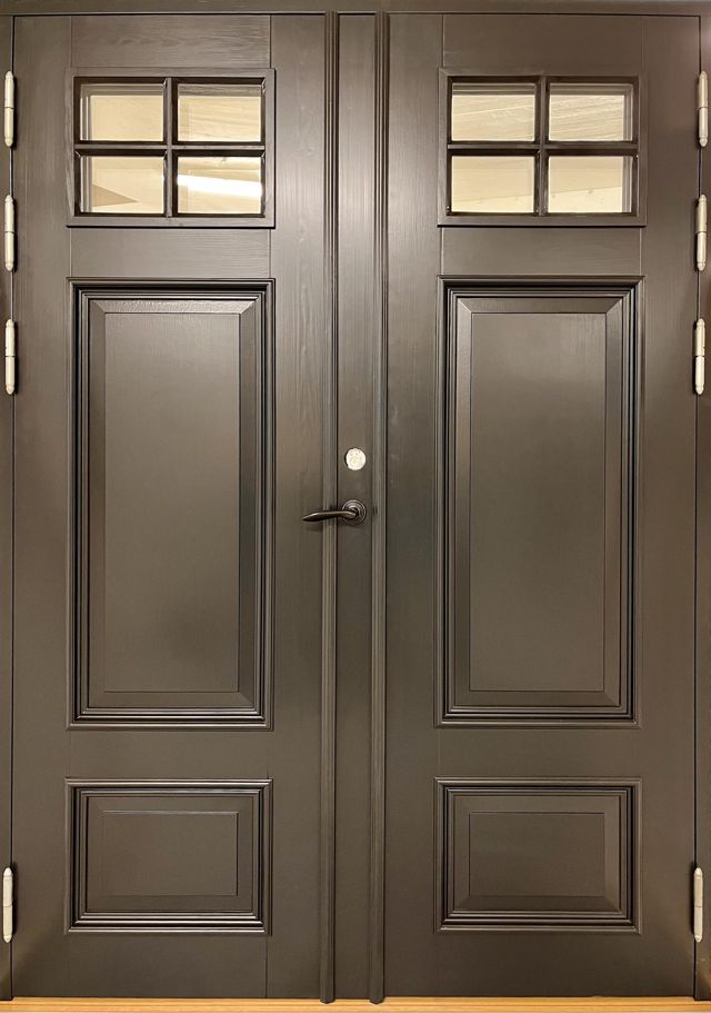 Parytterdörr Lingbo kydp3g glas, kittad spröjs S00:11, 1380x1980mm, höger gångdörr, vit, AB 7627