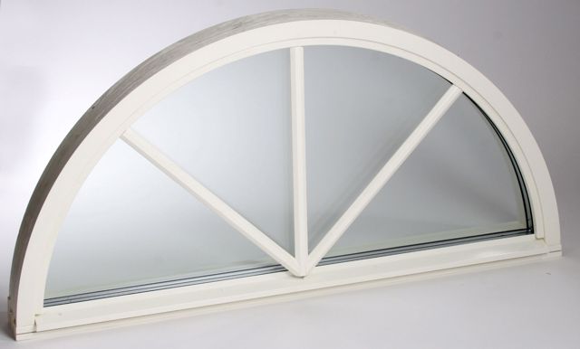Fönster halvrunt 780x390mm fast vit 3-glas spröjs