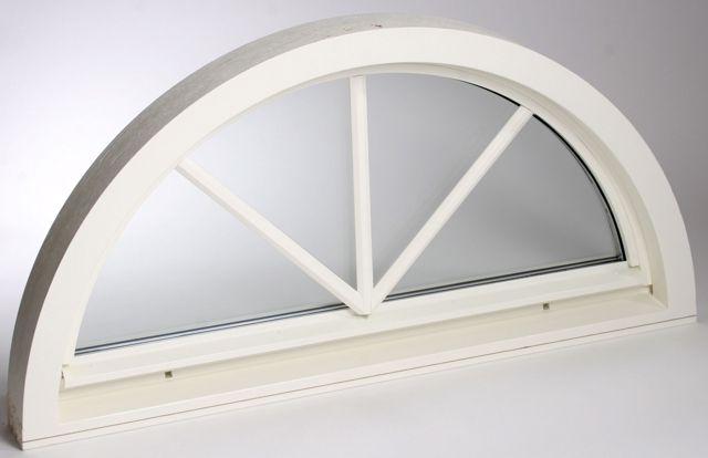 Fönster halvrunt 980x490mm inåt vit 3-glas spröjs