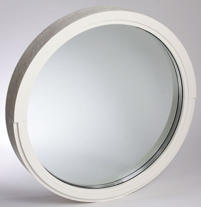 Fönster runt diam 380mm fast vit 3-glas