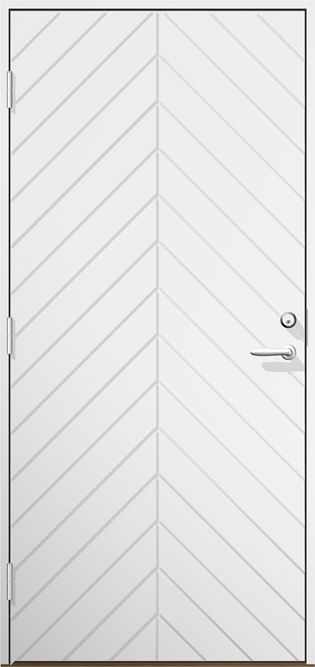 Ytterdörr Dala Dörren Ida 790x1890mm höger vit fiskben ab6223