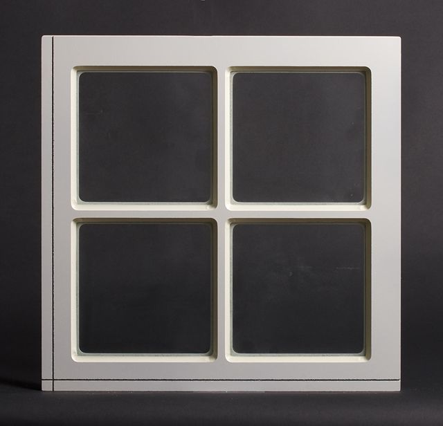 Dekorfönster Fyrkant utvändigt  spröjs 390x390mm vit enkelglas