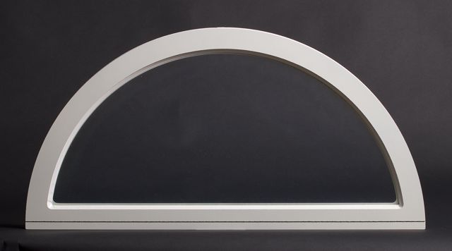 Dekorfönster Halvmåne helglas utvändigt 590x295mm vit enkelglas