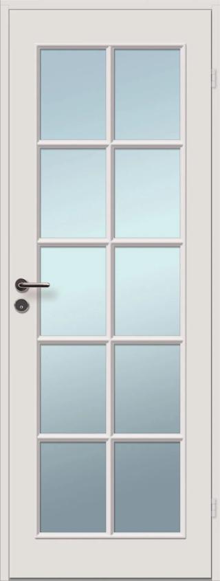 Innerdörr Iris glas 990x2090mm vändbar vitmålad, exkl karm