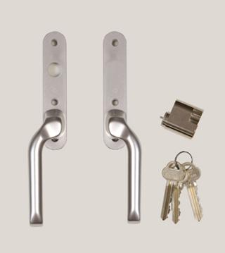 Handtag alt 3: handtag in och utsidan,inkl cylinder insida 