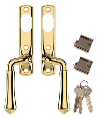 Handtag Björkö mässing alt 2: handtag in och utsidan,inkl cylinder insida och utsida. 