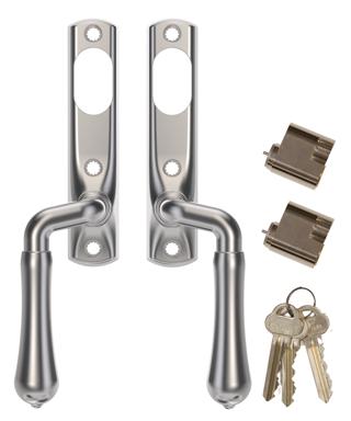 Handtag Björkö matt krom alt 2: handtag in och utsidan,inkl cylinder insida och utsida. 