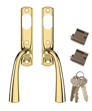 Handtag Tyresö mässing alt 2: handtag in och utsidan,inkl cylinder insida och utsida. 