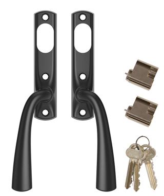 Handtag Tyresö svart alt 2: handtag in och utsidan,inkl cylinder insida och utsida. 