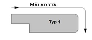Smyg 16mm 336-360mm typ 1 (mät djupet från karm till väggens början)