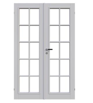 Parinnerdörr Leksand 1 glas 1390x2090mm vänster gångdörr vitmålad, exkl karm