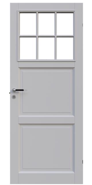 Innerdörr Leksand 3b glas 990x2090mm vändbar vitmålad, exkl karm