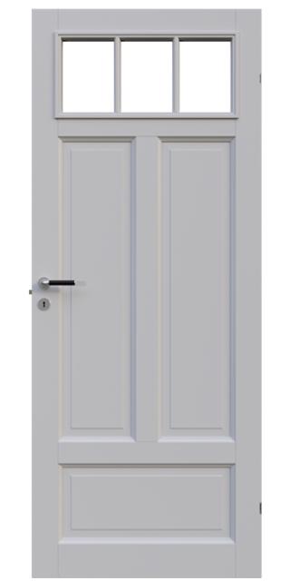 Innerdörr Leksand 4 glas 990x2090mm vändbar vitmålad, exkl karm