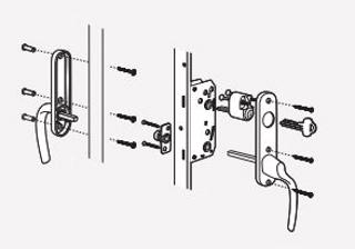 Alt 2 Cylinder insida (exkl cylinder) handtag utsida (2+1 utåtg intakt)