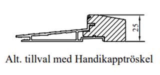 Handikapptröskel höjd 25mm