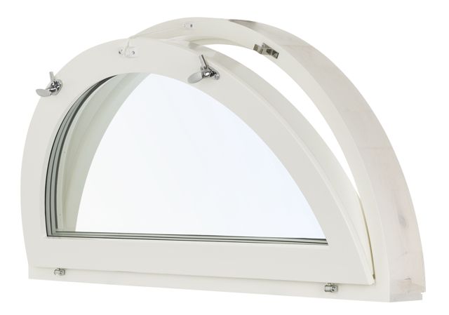 SF Fönster inåtgående halvrunt 1785x890mm, insida trä utsida trä, 3-glas