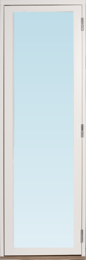 LK altandörr utåtgående 580x1780mm vänster helglasad, insida trä utsida trä, 2+1 glas, härdat in och utsida